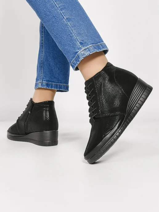 Chici Shoes Полусапожки на танкетке демисезонные короткие, вариант, фото 4