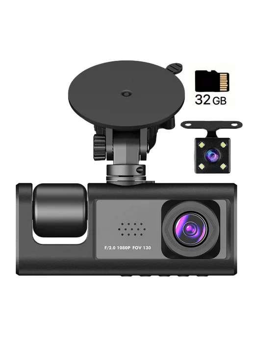 Видеорегистратор 3 канала Front Rear IP 1080P без SD, 32 ГБ, фото 2
