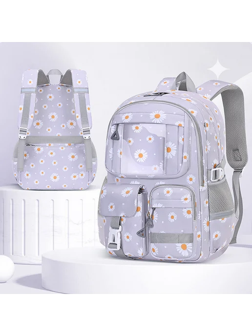 3шт рюкзак детский для школы, модный, серый, 3 шт, фото 8