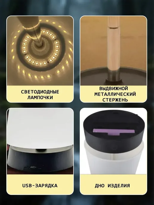 vivacity Ночник светильник детский для сна с usb кабелем складной, белый, фото 5