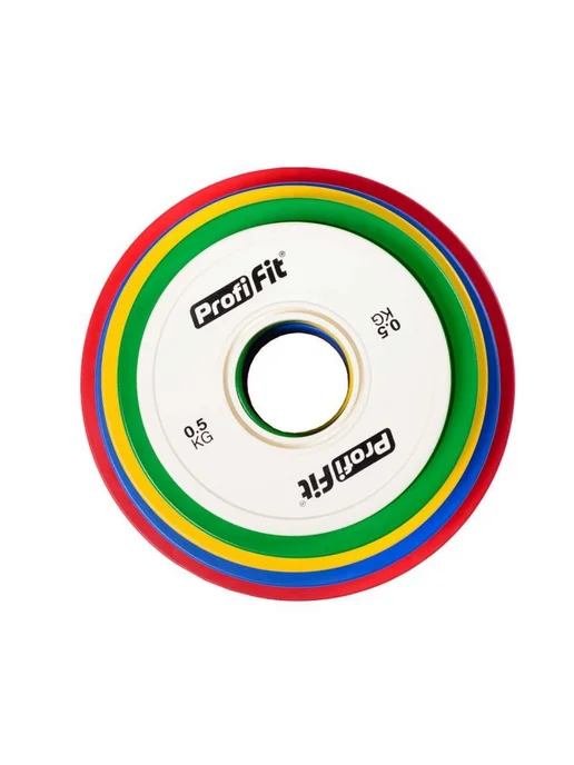 PROFI-FIT Блин для штанги 51мм 1 кг обрезиненный цветной, 1 кг, фото 6