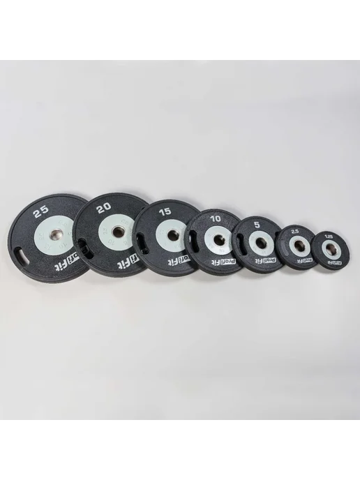 PROFI-FIT Блин для штанги полиуретановый D51 мм 2,5 кг, 2,5 кг, фото 6