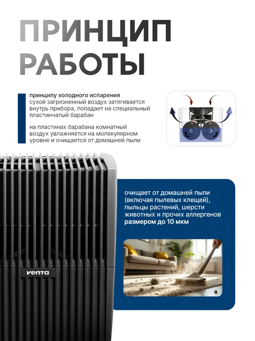 Venta Увлажнитель-мойка воздуха Classic Original LW15, белый, черный, фото 4