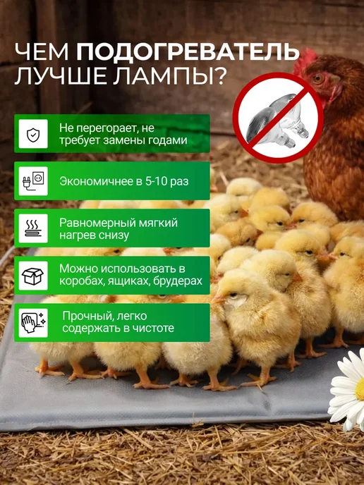 Тепломакс Коврик с подогревом 50×25 см для животных и птенцов, 50x25 см, фото 2