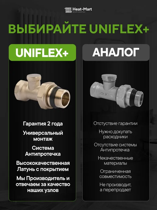 Heat-Mart Кран для радиатора прямой запорный 3 4, никелированный, серый, фото 3