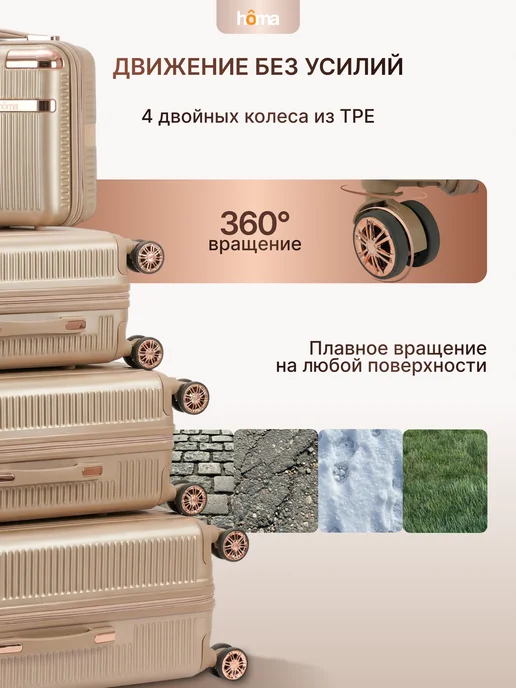Homa Набор чемоданов 3 шт на колесах S, M, L с кейсом, 3 шт, фото 4