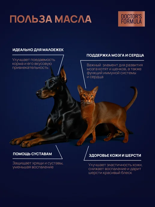DOCTOR'S FORMULA Масло Омега-3 для кошек и собак из дикой сардины - 250 мл, 250 мл, фото 3