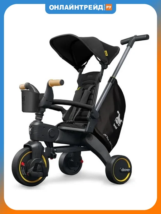 Doona Складной трехколесный велосипед Liki Trike S5 Nitro Black, черный