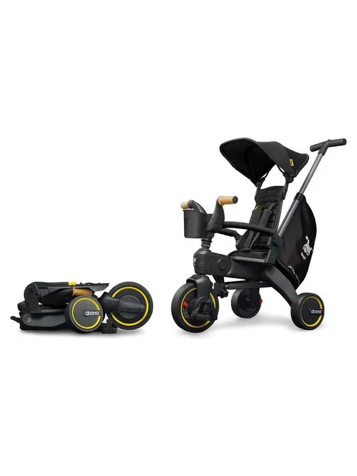 Doona Складной трехколесный велосипед Liki Trike S5 Nitro Black, черный, фото 6