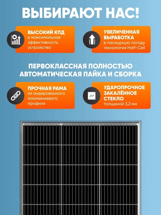 Комплект солнечных панелей ALFA-ESS 200Вт, 12В солнечная батарея для дома и дачи, 2шт, 200 Вт, 2 шт, фото 3