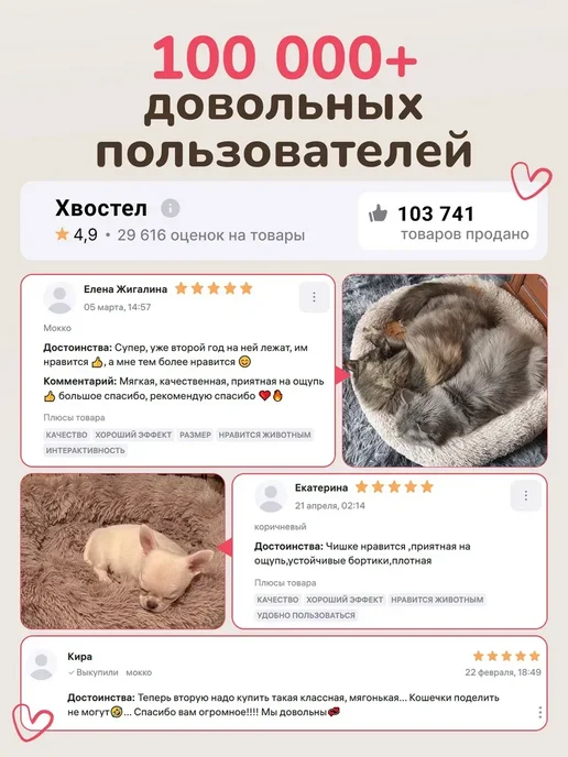 Лежанка пушистая для кошек и собак, серый, фото 4