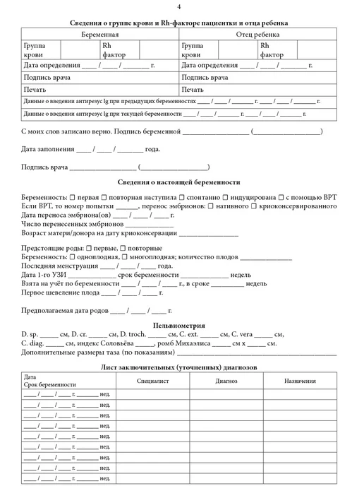 Сити Бланк Обменная карта беременной форма №113 у-20, 5шт, 5 шт, фото 5