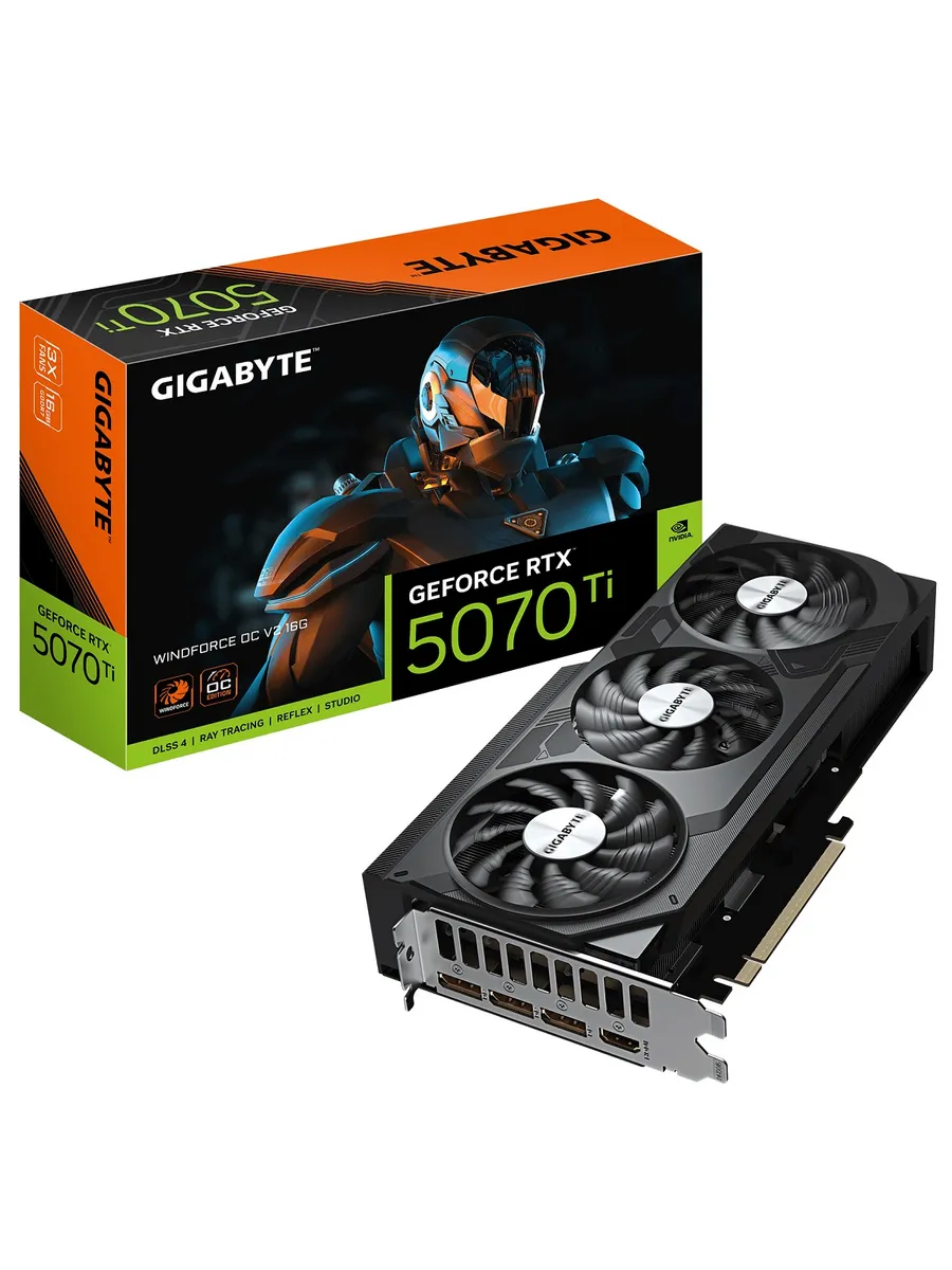 Gigabyte Видеокарта GeForce RTX 5070 Ti Windforce OC V2 16G GDDR7