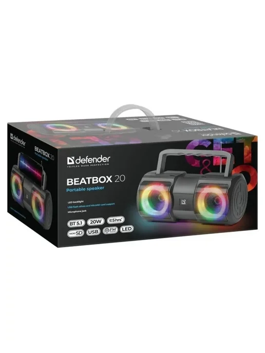 DEFENDER Портативная колонка Beatbox 20, черный, фото 7