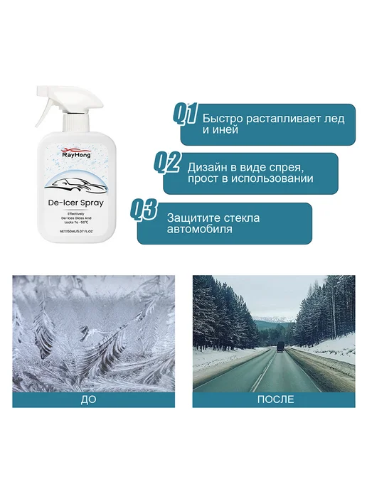 Rayhong Размораживатель стекол для автомобиля очистка защиты, 150 мл, фото 7