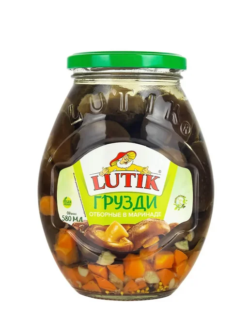 LUTIK Грузди отборные в маринаде, 580мл, 580 мл