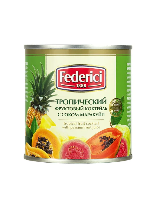 Federici Тропический фруктовый коктейль с соком маракуйи, 435 мл, 435 мл