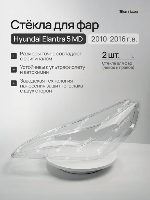 OmniClear Стекла фар Hyundai Elantra 5 MD 2010-2016, вариант