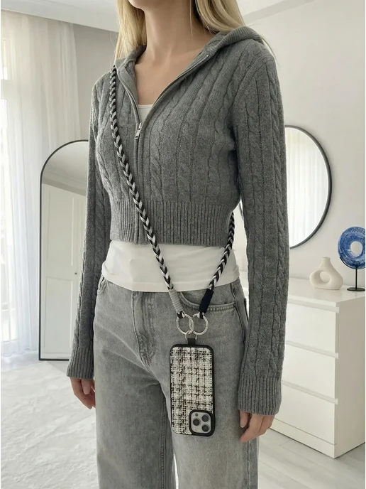Popkins Шнурок для телефона, черный