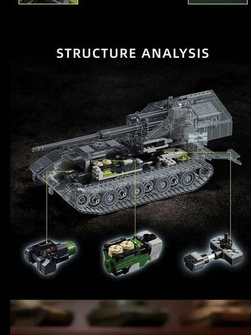 LEGO Конструктор Танк Waffentrager E-100 2036 деталей, вариант, фото 8