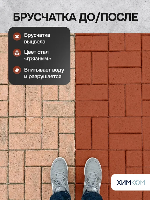Химком Гидрофобизатор, цветная пропитка для брусчатки и бетона, красный, фото 4