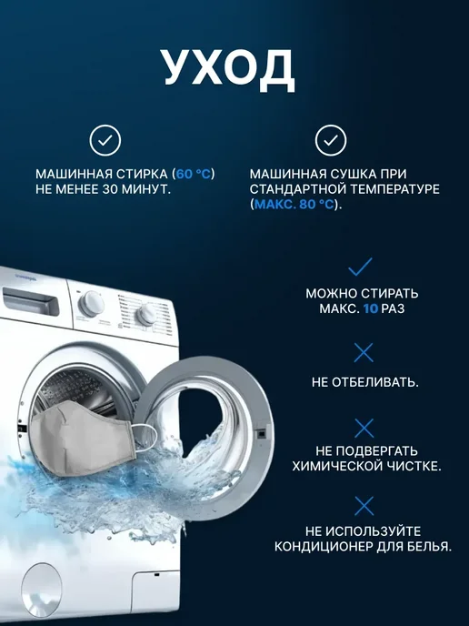 IKEA Защитная маска многоразовая 10 шт. VETSKAP, 10 шт, фото 4