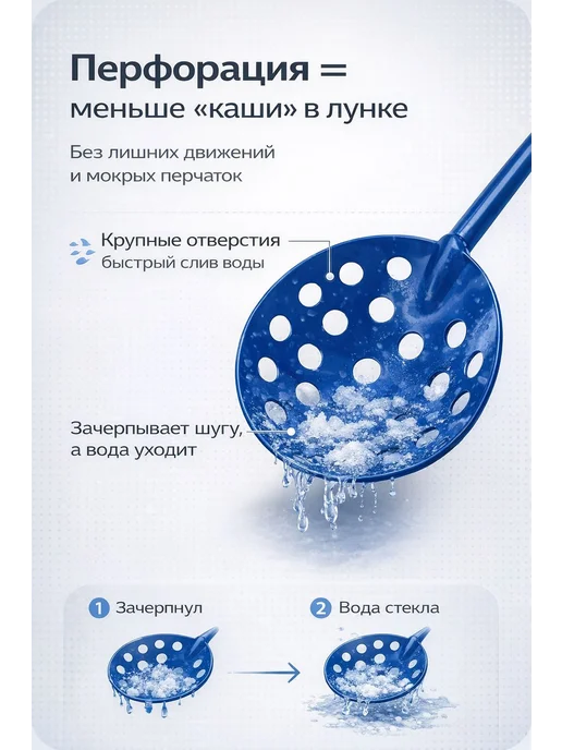 Family Joys Home Черпак для лунки зимний, 9 см диаметр, синий, синий, фото 3