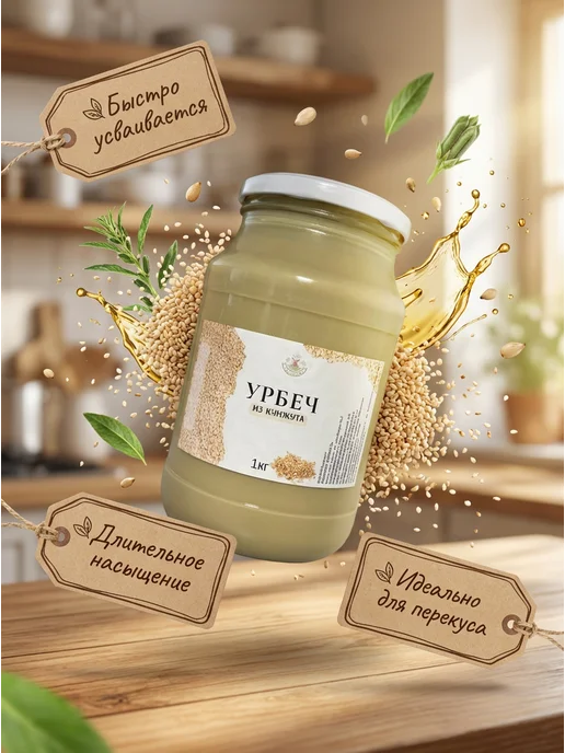 Eco Dom Урбеч из белого кунжута 1 кг, 1 кг, фото 4