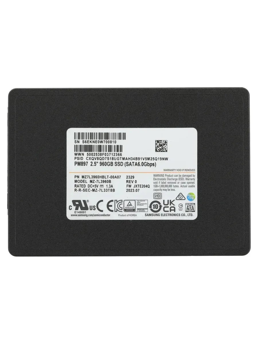 SATA SSD 2.5" диск PM897 (MZ7L3960HBLT-00A07) 960ГБ Samsung 773670529 купить в интернет‑магазине Wildberries