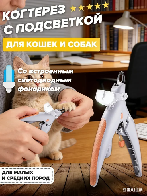 Когтерез для кошек и собак с подсветкой, вариант