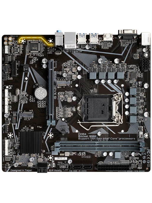 Gigabyte Mатеринская плата B560M-D2VX SI LGA1200 2*DDR4, черный, фото 2