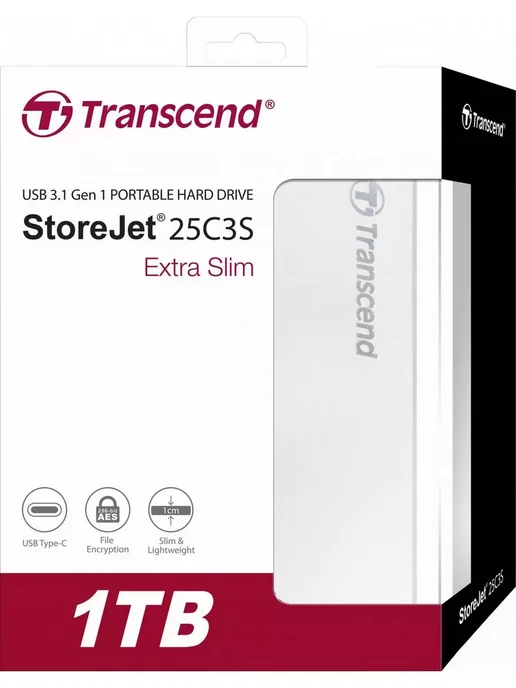 Transcend Внешний жесткий диск 2,5 1TB TS1TSJ25C3S Type C, 1 ТБ