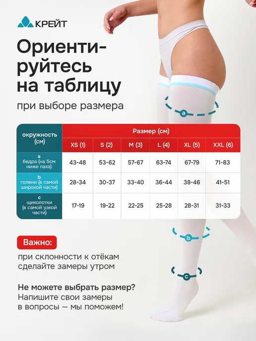 Liskera Чулки компрессионные 1 класс компрессии противоэмболические, белый, фото 2