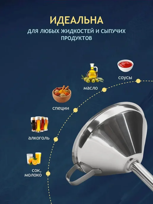 Артель винокура Воронка из нержавеющей стали с нейлоновым фильтром, серый, фото 5