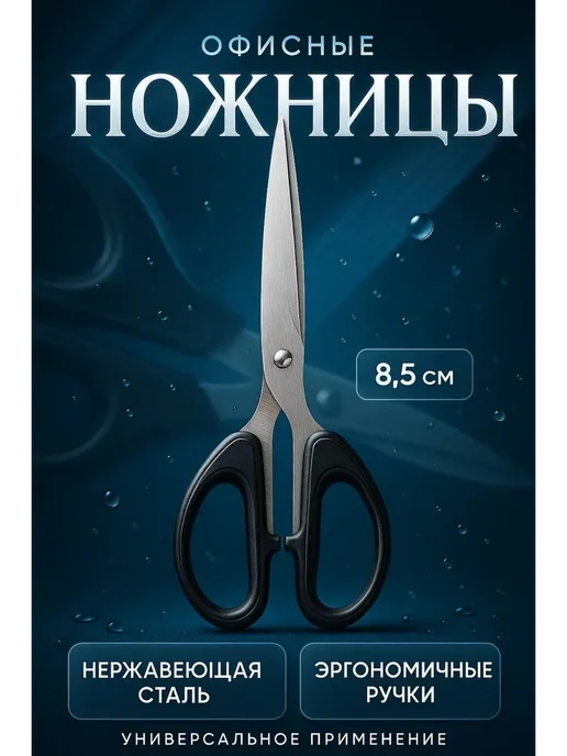LUMIKA Ножницы канцелярские универсальные для дома и офиса, черный