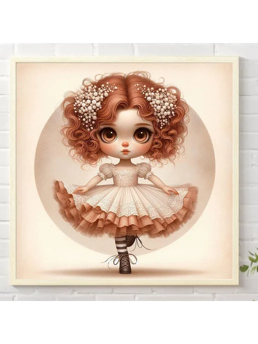 5D Алмазная мозаика Tutu Girl 45x45см, полная частичная AB, 45x45 см, фото 4