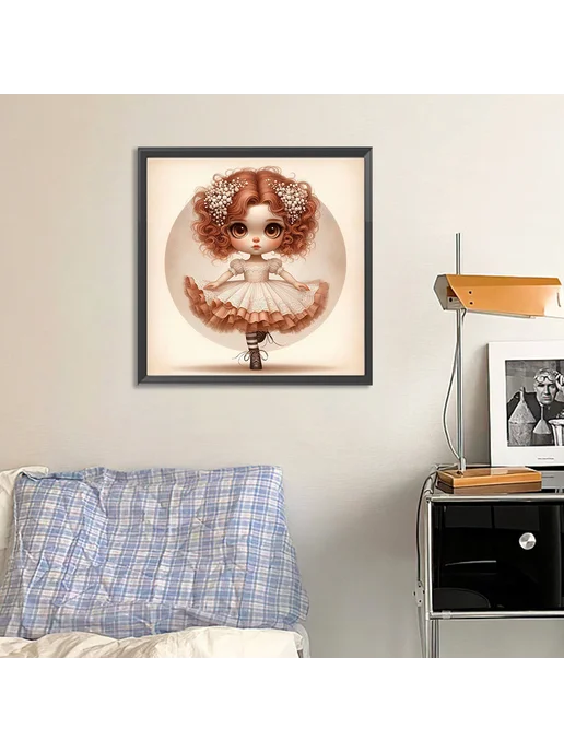 5D Алмазная мозаика Tutu Girl 45x45см, полная частичная AB, 45x45 см, фото 5