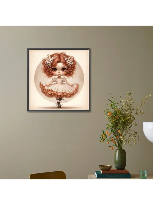 5D Алмазная мозаика Tutu Girl 45x45см, полная частичная AB, 45x45 см, фото 6