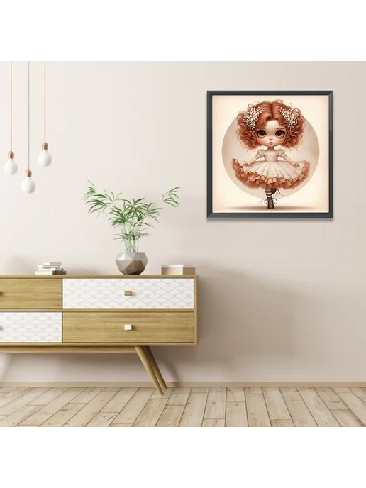5D Алмазная мозаика Tutu Girl 45x45см, полная частичная AB, 45x45 см, фото 8