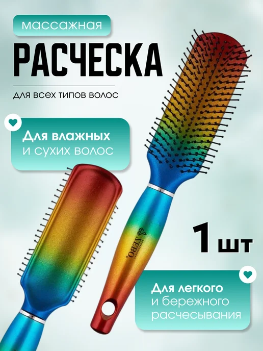 Zebo Professional Массажная расческа для укладки волос, голубой