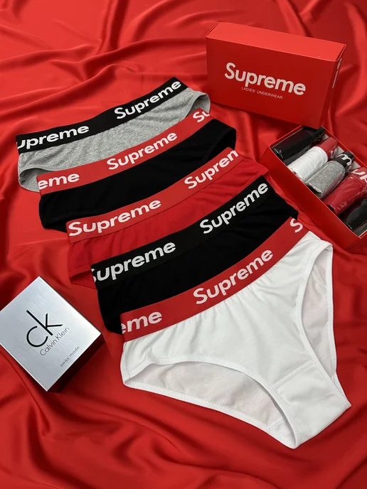 CALVIN KLEIN Трусы слипы в стиле Supreme набор в коробке, черный