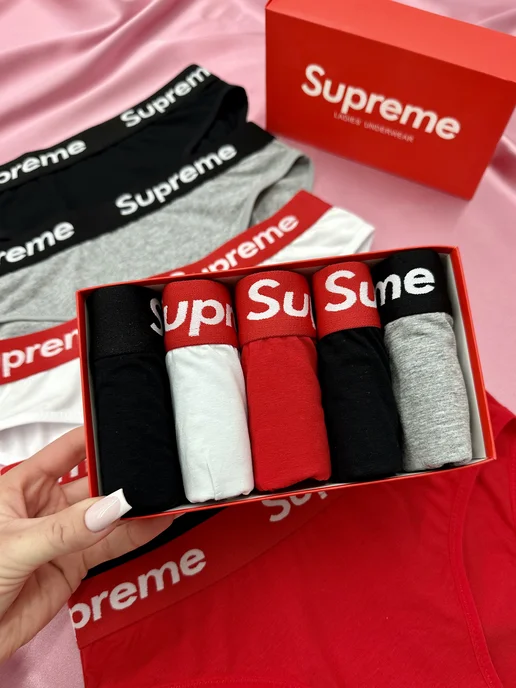CALVIN KLEIN Трусы слипы в стиле Supreme набор в коробке, черный, фото 2