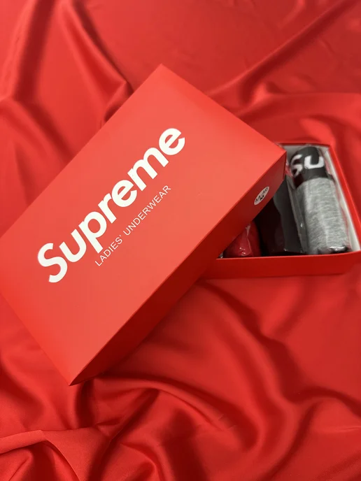 CALVIN KLEIN Трусы слипы в стиле Supreme набор в коробке, черный, фото 5