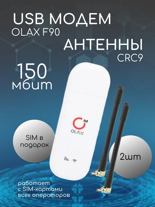 OLAX 4G USB модем F90 со штыревыми антеннами, 4 г