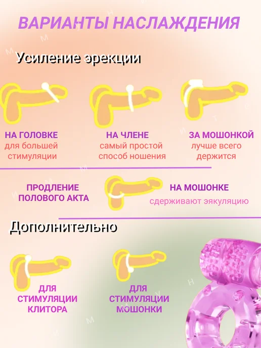 Оки Чпоки Эрекционное кольцо на член с вибрацией для двоих, розовый, фото 7
