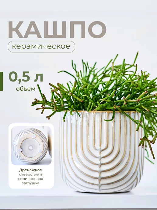 KASHPO_GORSHOK Керамический горшок для комнатных растений 0,5л, 0,5 л