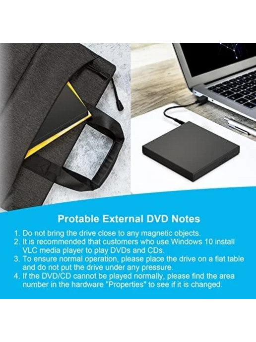 Внешний дисковод CD DVD - USB 2.0 - с записью и чтением, вариант, фото 3