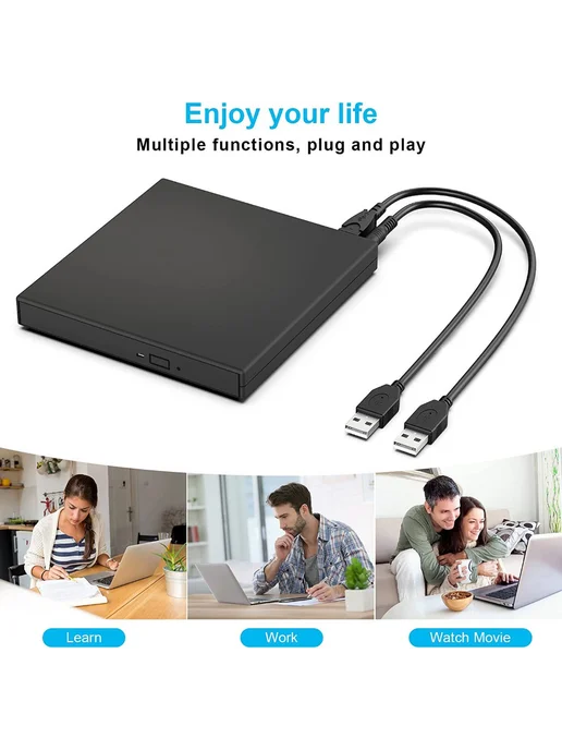 Внешний дисковод CD DVD - USB 2.0 - с записью и чтением, вариант, фото 4