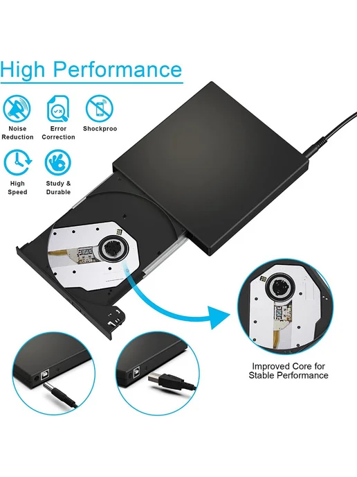 Внешний дисковод CD DVD - USB 2.0 - с записью и чтением, вариант, фото 7