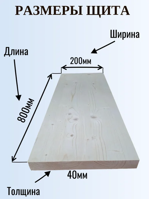 Мебельный щит 800х200мм Сорт АВ хвоя, для мебели и ремонта, 800x200 мм, фото 2